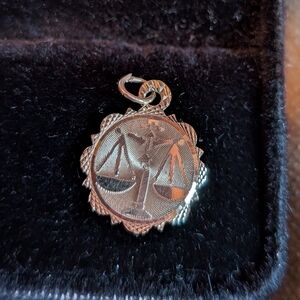 10k Gold Libra Zodiac Pendant Charm